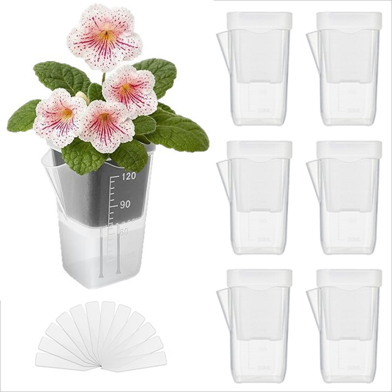 Self Watering Insert - 16/32個入り自動給水プランター – 水位計付き透明水耕栽培ポット、内側ネットバスケット、植物ラベル TMZ