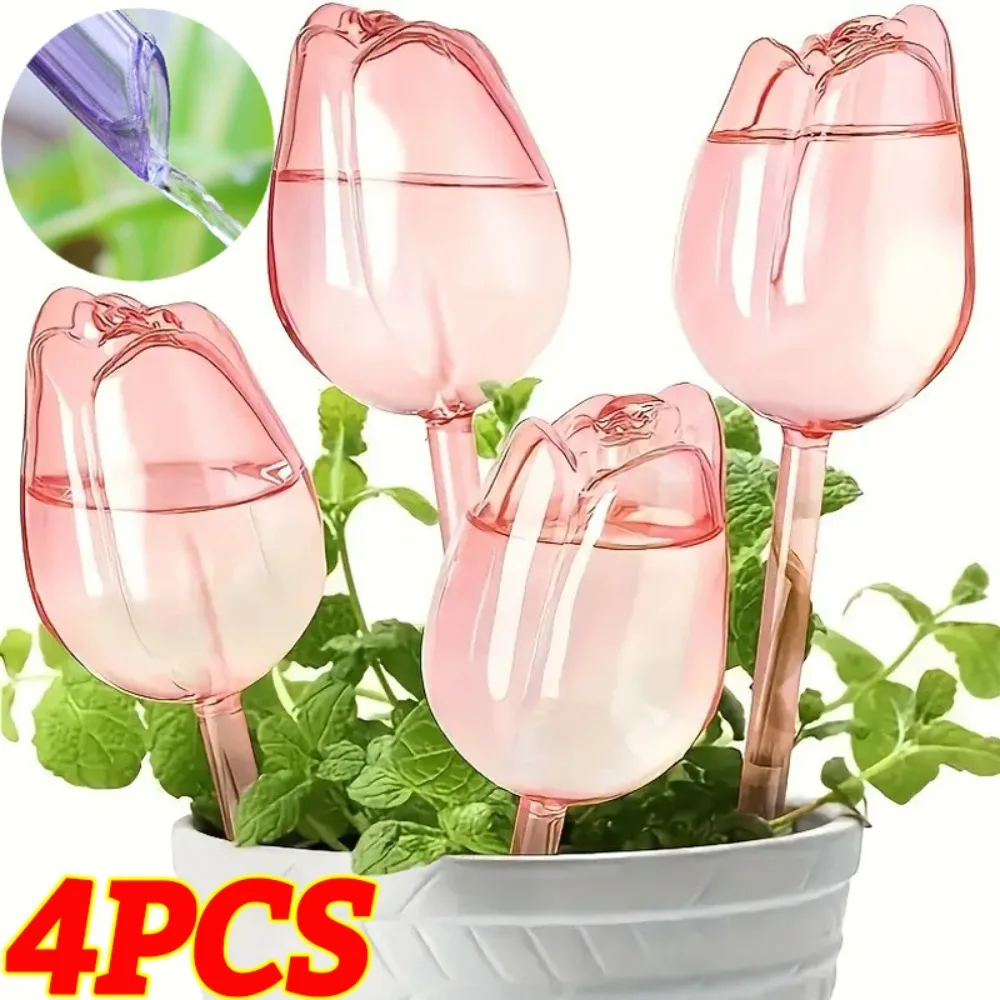 Self Watering Insert - 4個入り／1個入り 自動点滴灌水器 プラスチック製 チューリップ型 植物用 灌水球